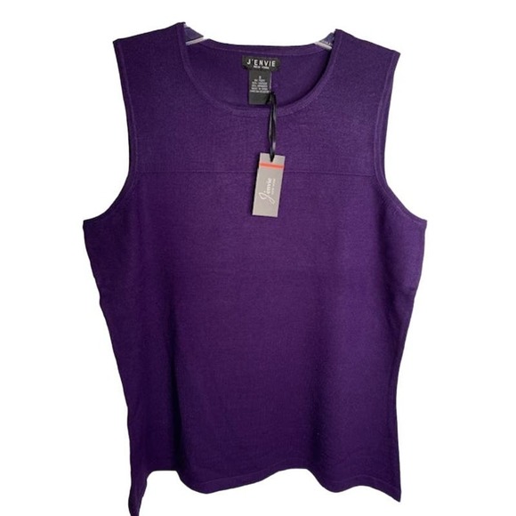 J’Envie New York Tank Top Loose Dark Purple Size Small Sleeveless Shell NWTs - Picture 1 of 4